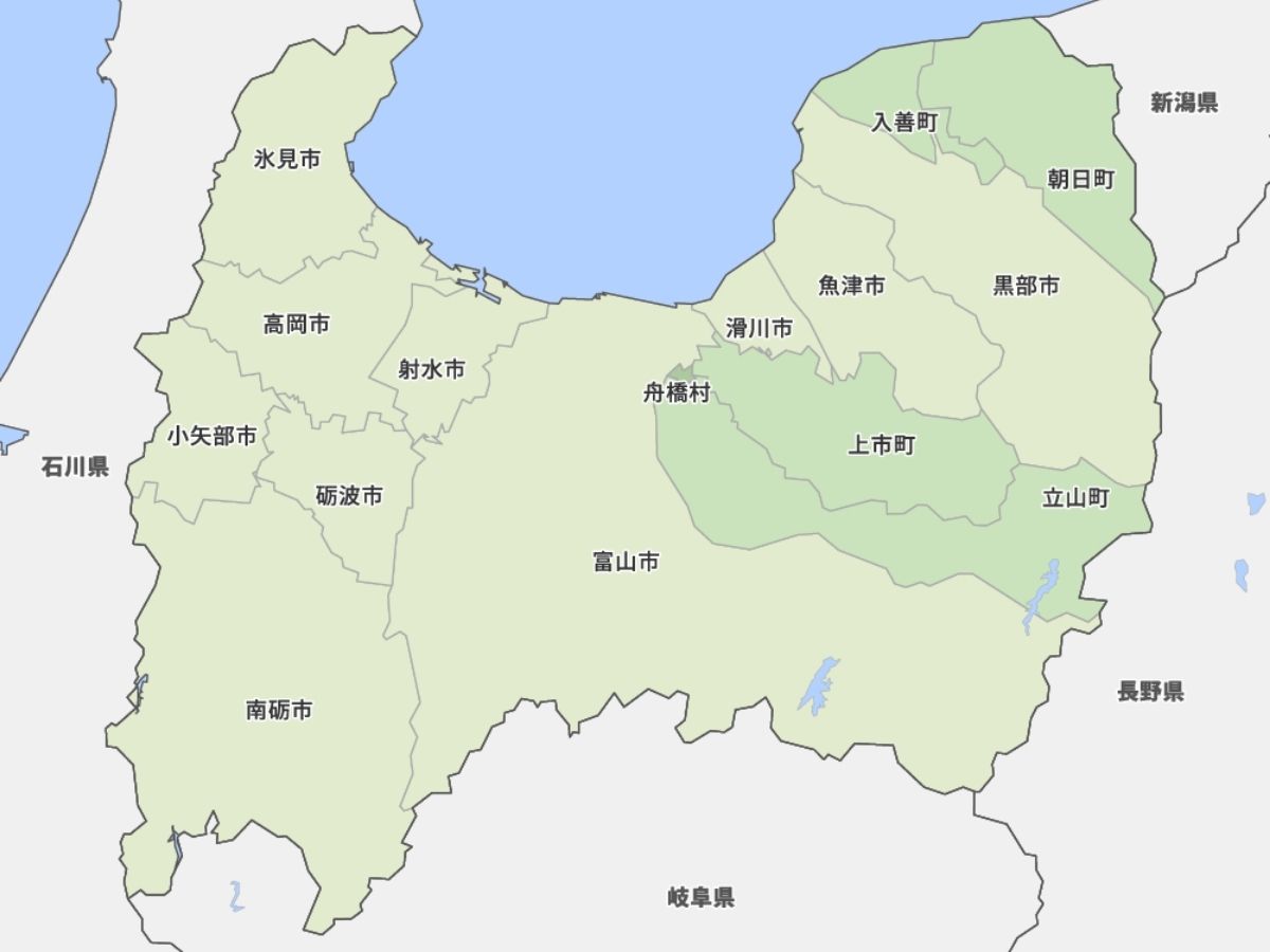 富山県の地図