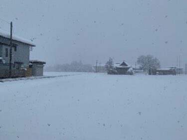 土日に降った雪は南砺市福野で最大53cmで今季1番だった。