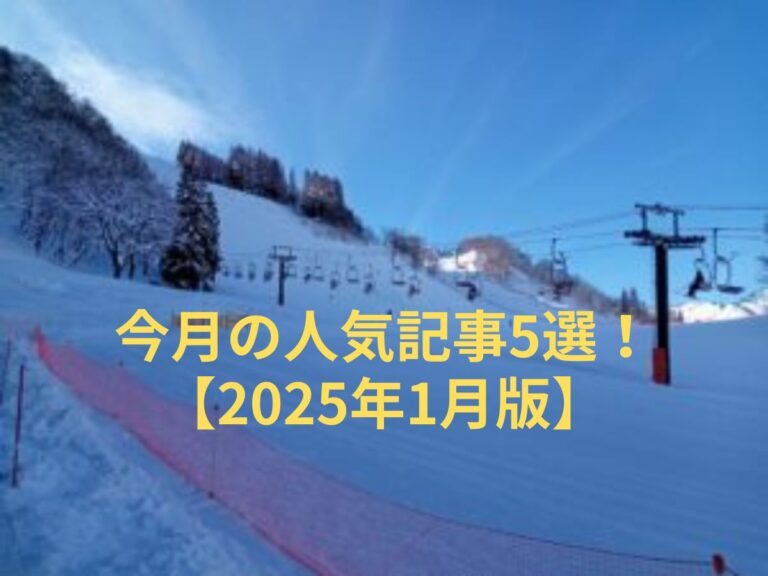 今月の人気記事5選！2025年1月版