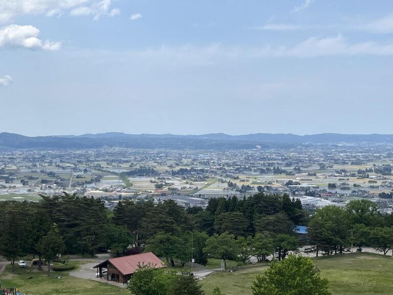 田んぼに水の入った砺波野の風景１
